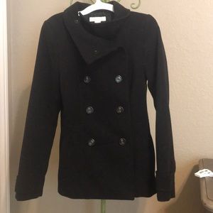 H&M SIZE TWO BLACK PEACOAT